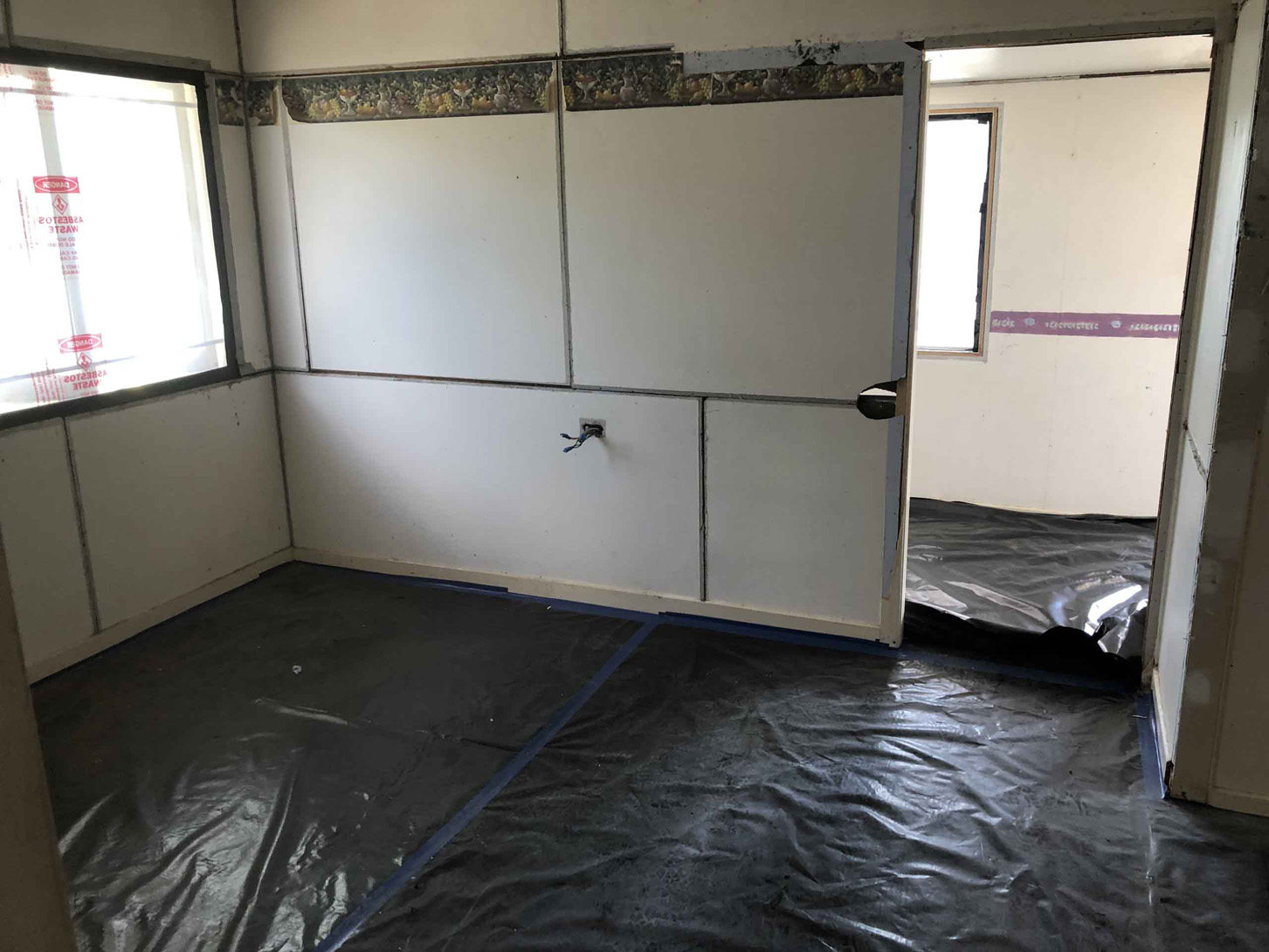 2 rooms - asbestos removal