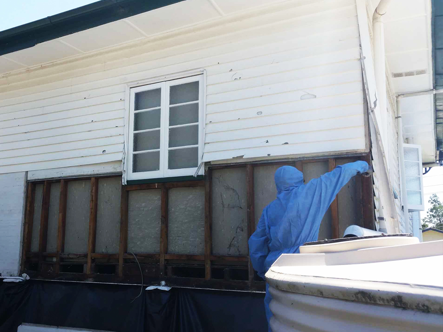 House during asbestos removal